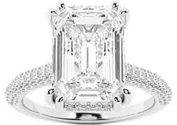 Emerald Shape Lab Grown Diamond Engagement Ring