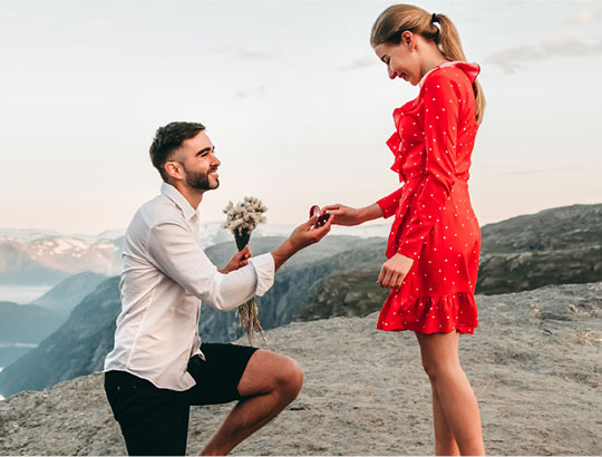Valentine's Proposal on Mountain