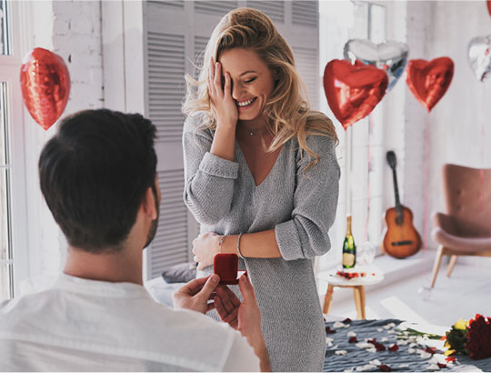 At home Valentine's Day Proposal