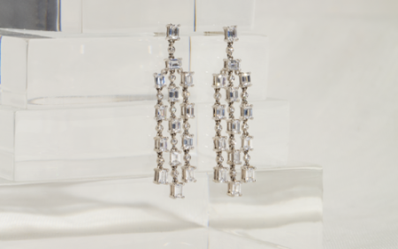 Emerald Lab Grown Diamond Dangle Fashion Earrings