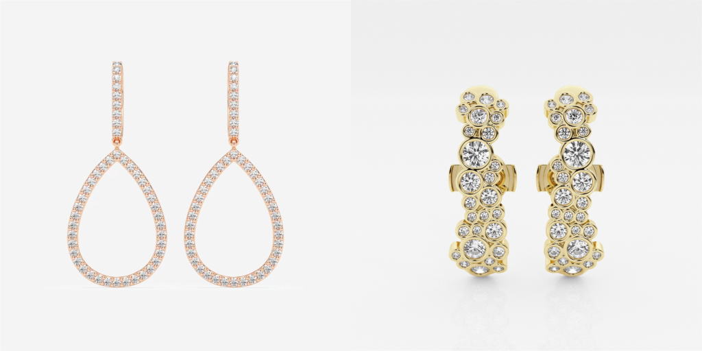 2 Styles of Lab Grown Diamond  Fashion earrings