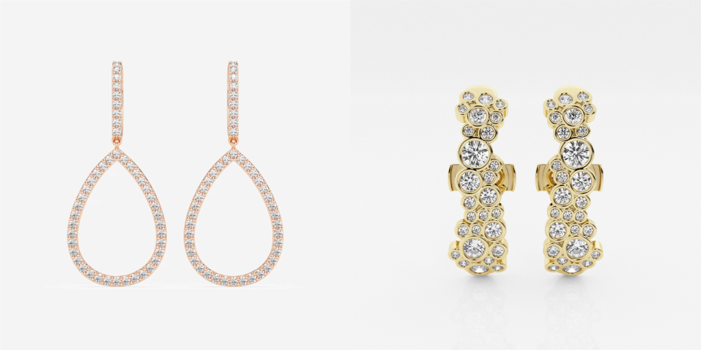 2 Styles of Lab Grown Diamond Fashion earrings