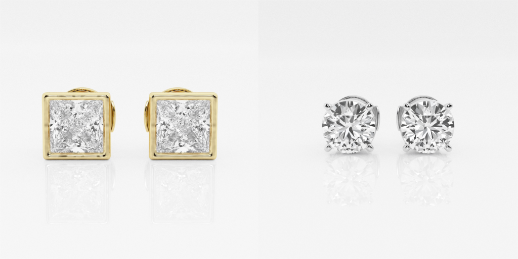 2 Styles of Lab Round Diamond Earrings 