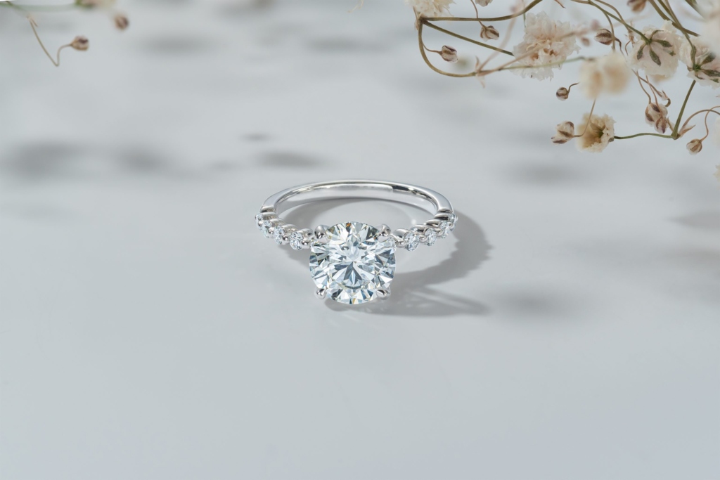 3 ctw Round Lab Grown Diamond Hidden Halo Engagement Ring