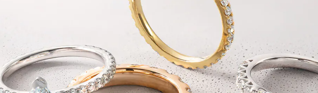 An image of ring metals on different colors