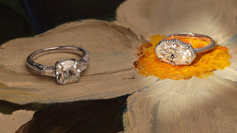 Lab-Grown Antique Cut Engagement Rings