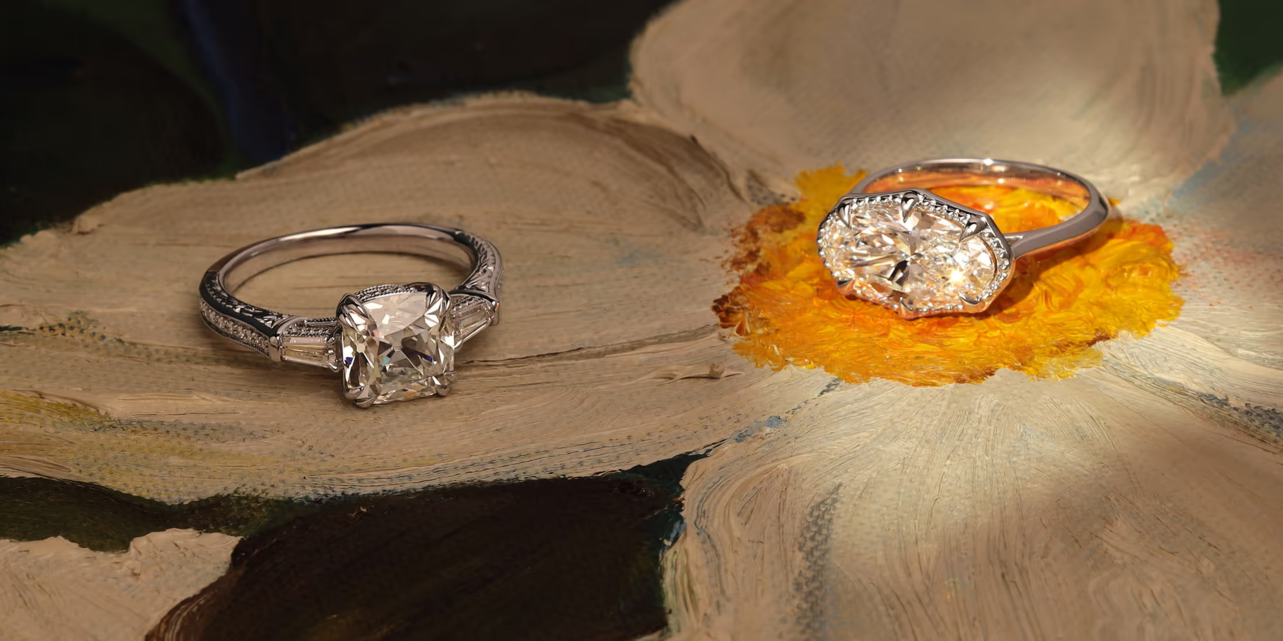 Lab-Grown Antique Cut Engagement Rings