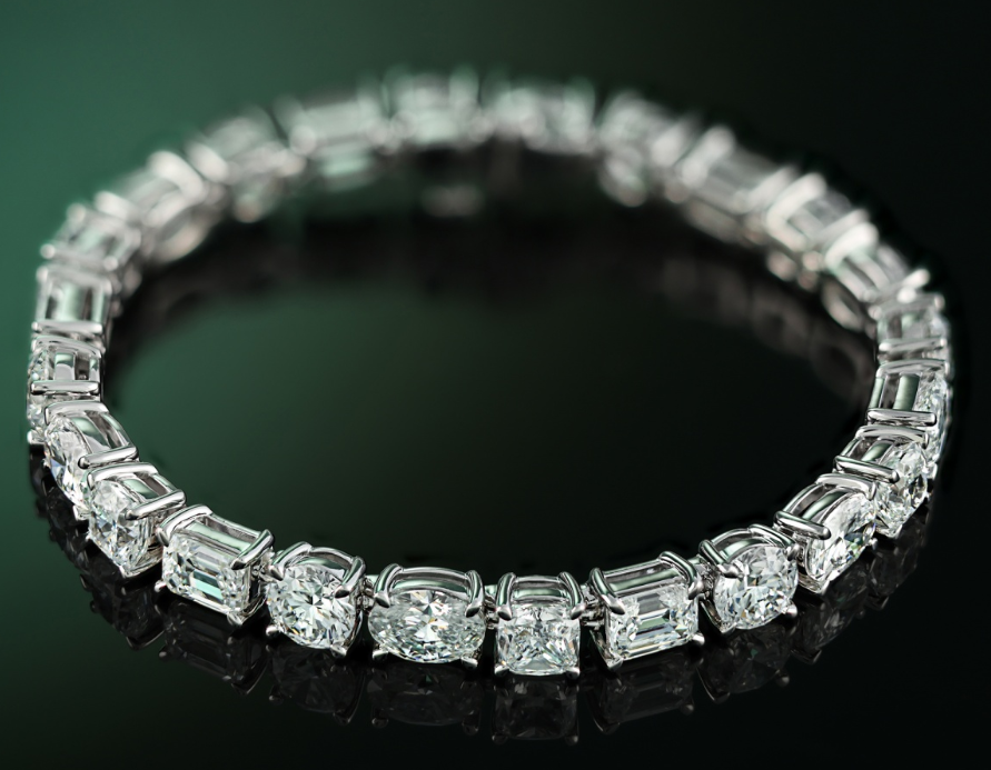  Truly Custom  23 3/4 ctw Elongated Cushion & Heart Lab Grown Diamond Bracelet