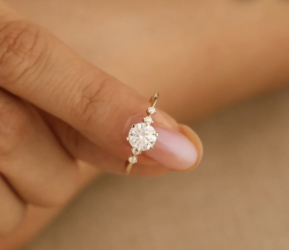  Truly Custom 2 1/2 ctw Round Lab Grown Diamond Side Stone Engagement Ring