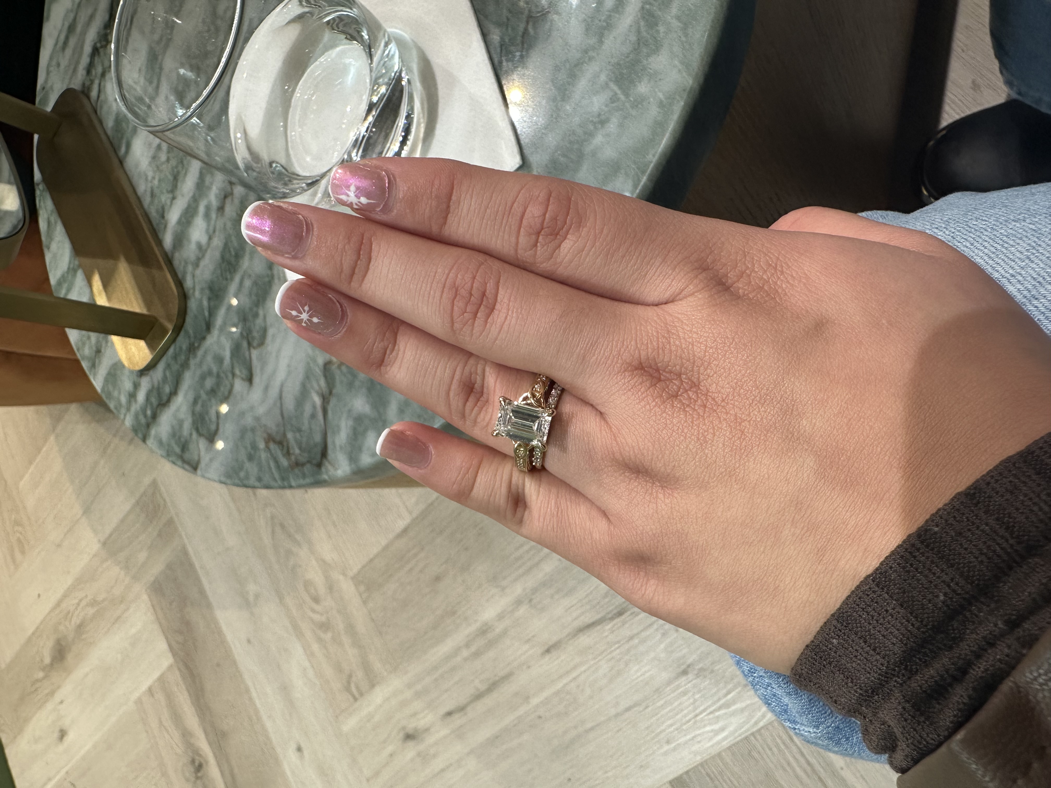  Truly Custom 3 1/2 ctw Radiant Lab Grown Diamond Side Stone Engagement Ring