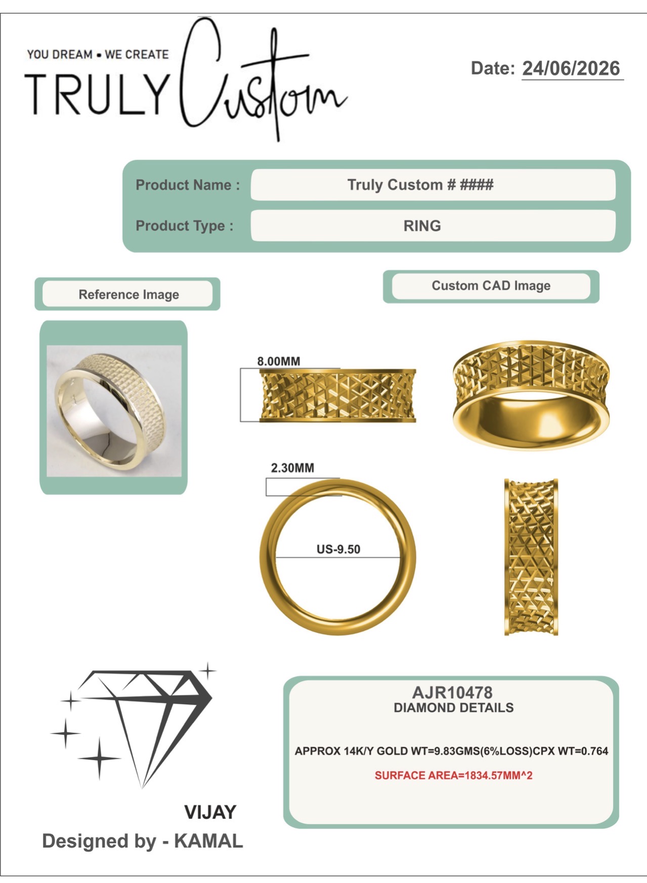 GB Custom Plain Wedding Band