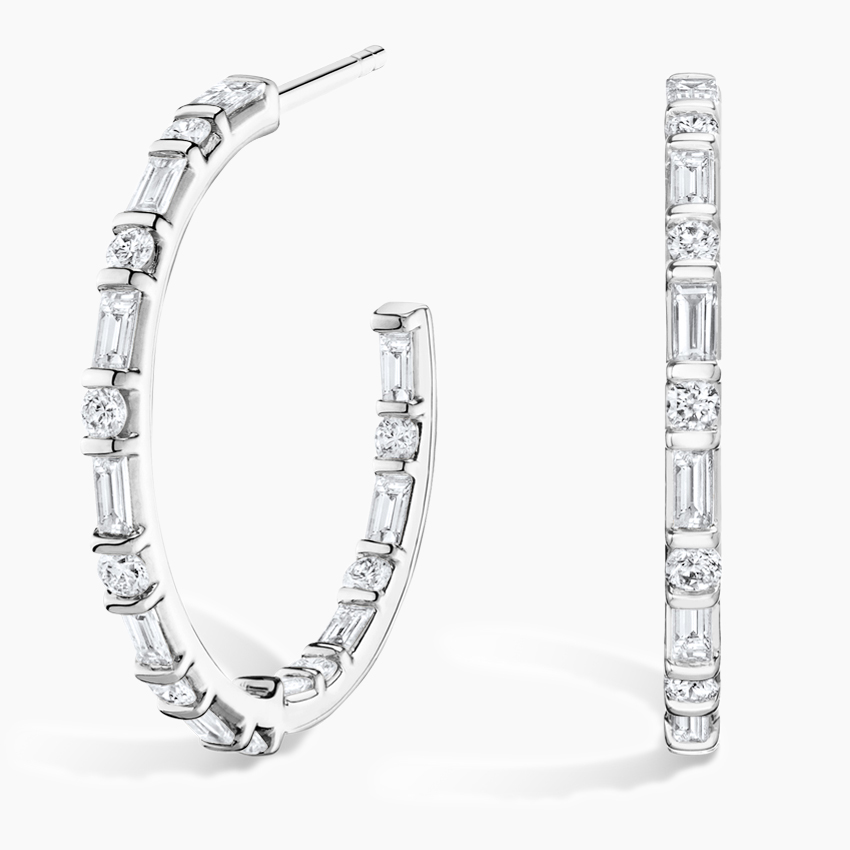 Truly Custom 2 ctw Round & Baguette Lab Grown Diamond Fashion Earrings