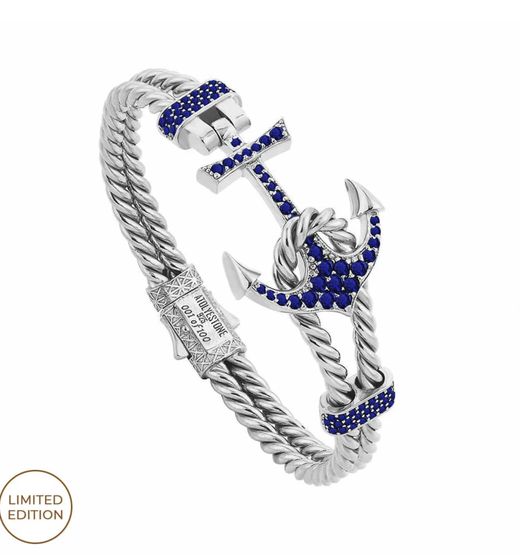  Truly Custom Round Shape Created Sapphire Rope Bracelet