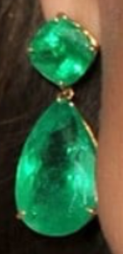 Truly Custom 16 X 10 mm and 7 x 7 mm Cushion and Pear Shape Created Emerald Gemstone Fashion Earrings