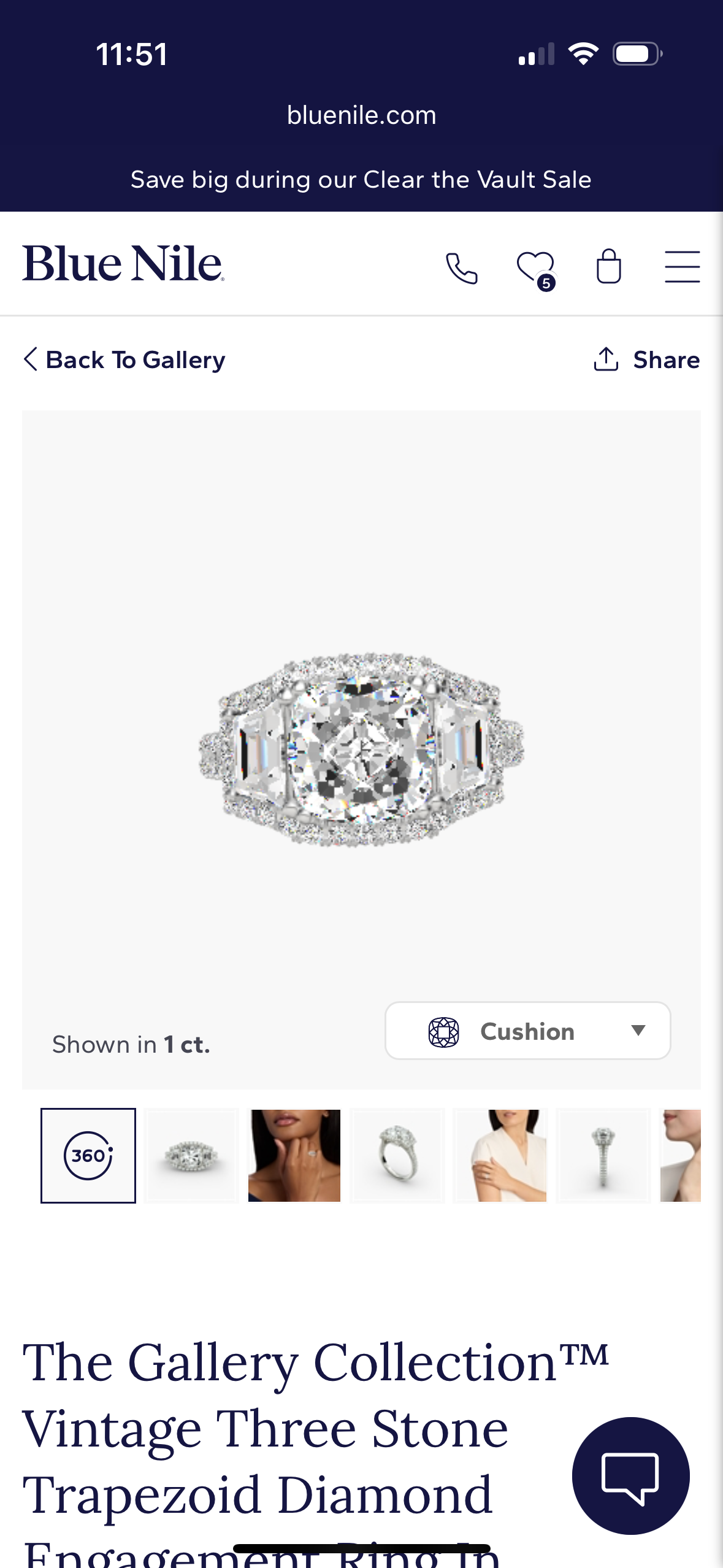  Truly Custom 3 7/8 ctw Cushion Lab Grown Diamond Side Stone Engagement Ring