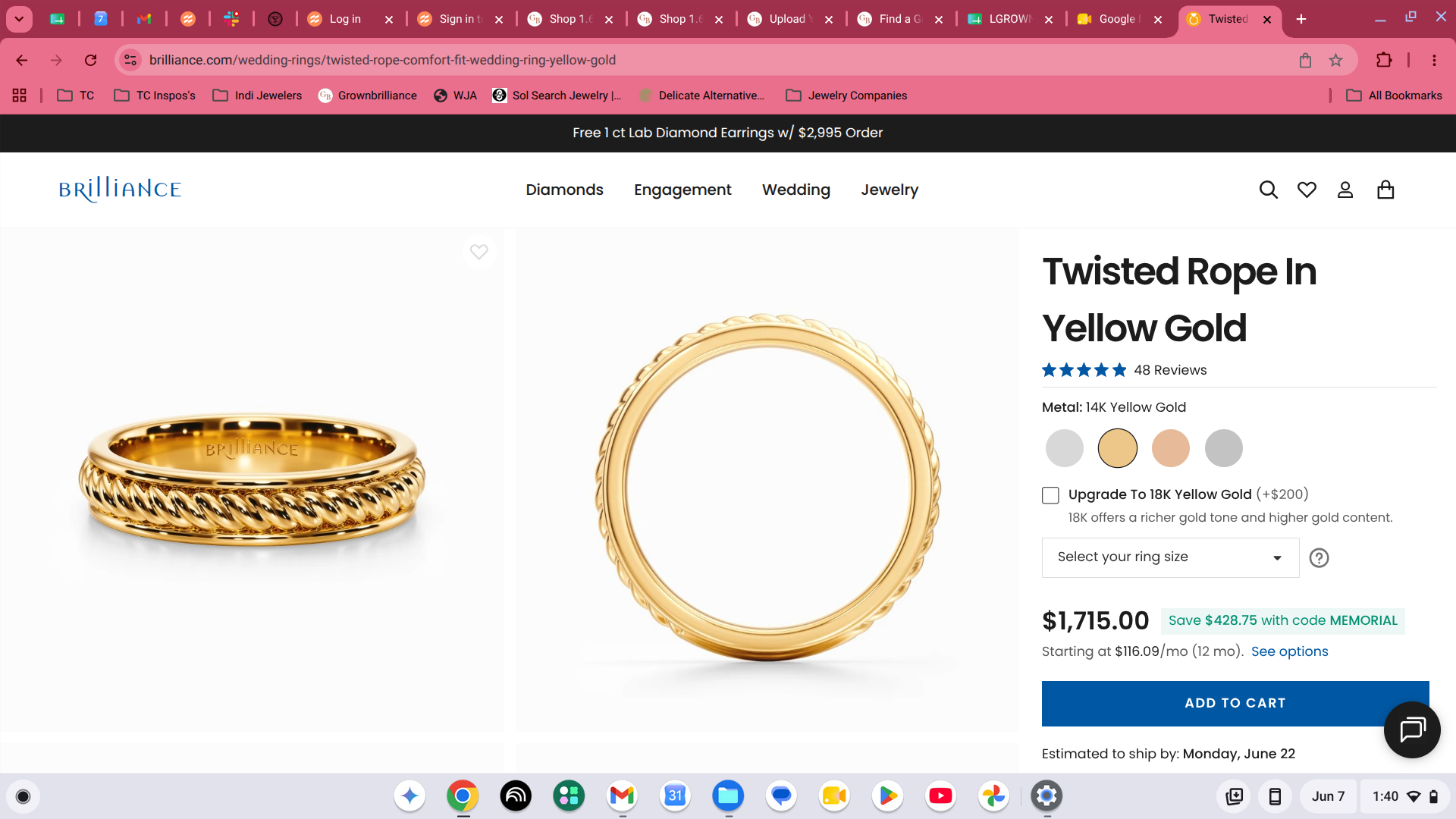  GB Custom Twisted Rope Wedding Band 