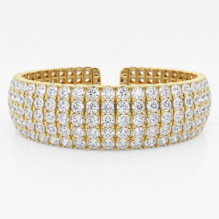 32 1/2 ctw Round Lab Grown Diamond Multi-Row Flex Cuff Bracelet - 7 Inches