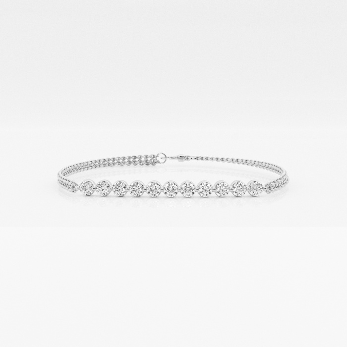näas Romancing 7/8 ctw Round Lab Grown Diamond  Chain Bracelet - 6 Inches + 1 Inch Extender