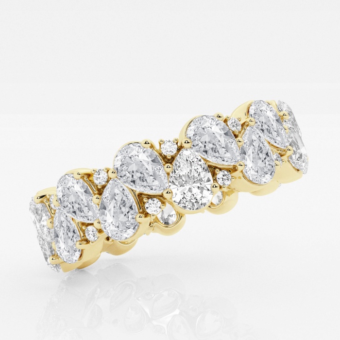 3 7/8 ctw Pear and Round Lab Grown Diamond Alternating Eternity Band