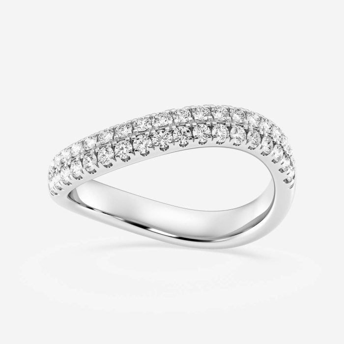 1/2 ctw Round Lab Grown Diamond Double Row Swirl Stackable Rings