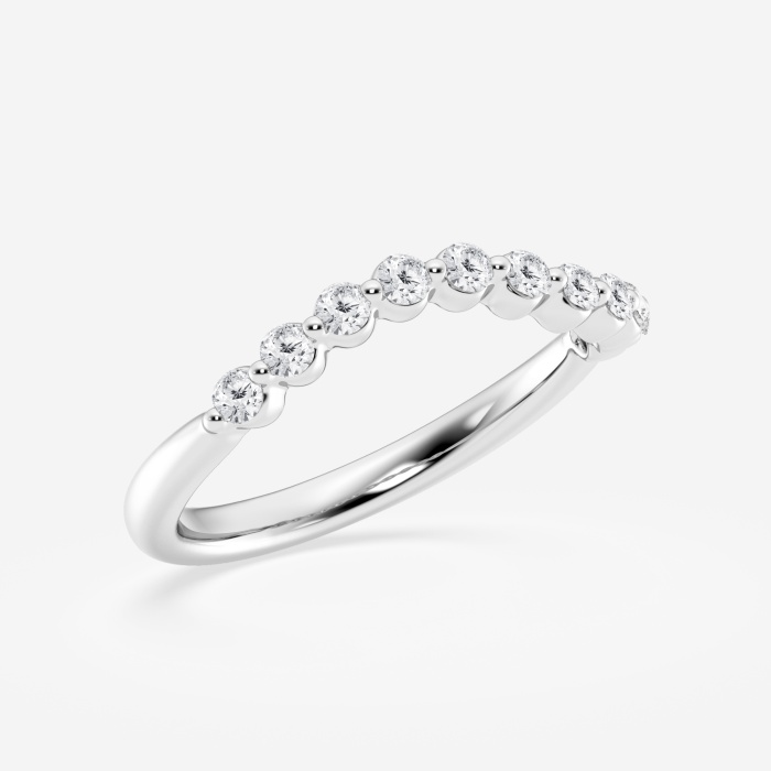 1/3 ctw Round Lab Grown Diamond Floating Diamond Wave Stackable Rings