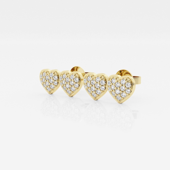 1/3 ctw Round Lab Grown Diamond Petite Double Pave Heart Earrings Fashion Earrings