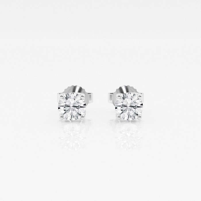 1/2 ctw Round G-H Lab Grown Diamond Twisted Floral Solitaire Stud Earrings
