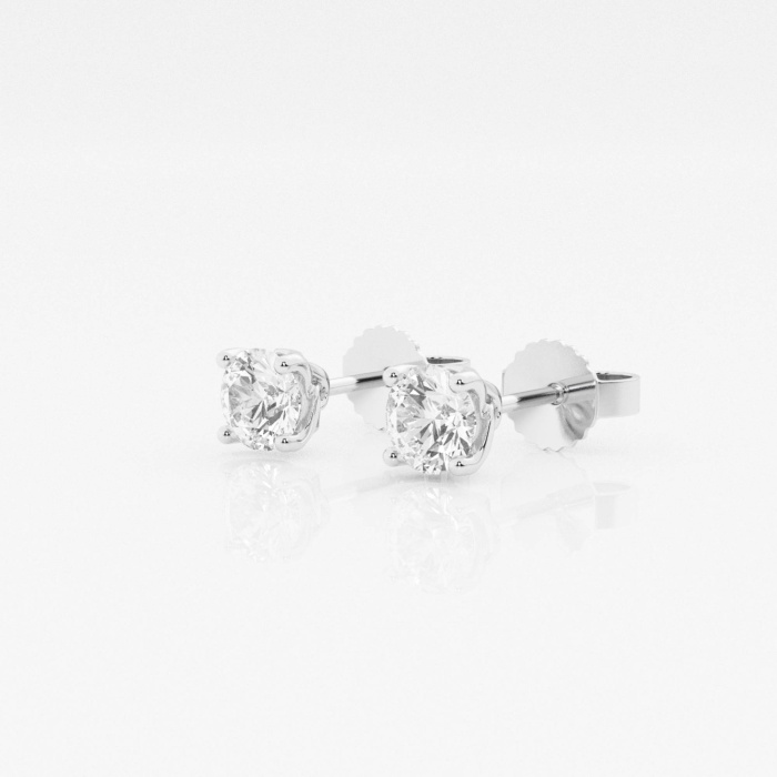 1/2 ctw Round G-H Lab Grown Diamond Twisted Floral Solitaire Stud Earrings