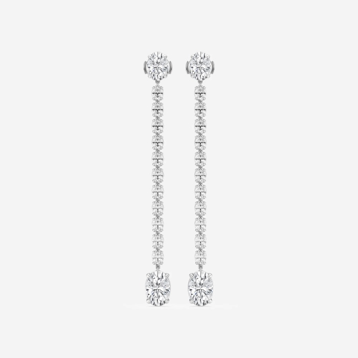 9 1/3 ctw Oval Lab Grown Diamond Dangle Fashion Earrings
