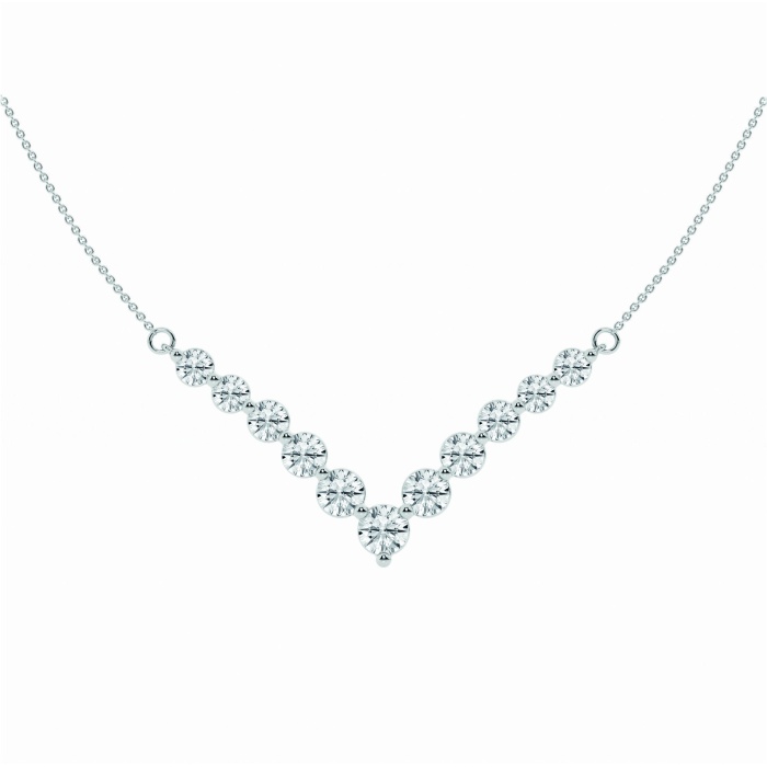 2 1/6 ctw Round Lab Grown Diamond Chevron Fashion Necklace