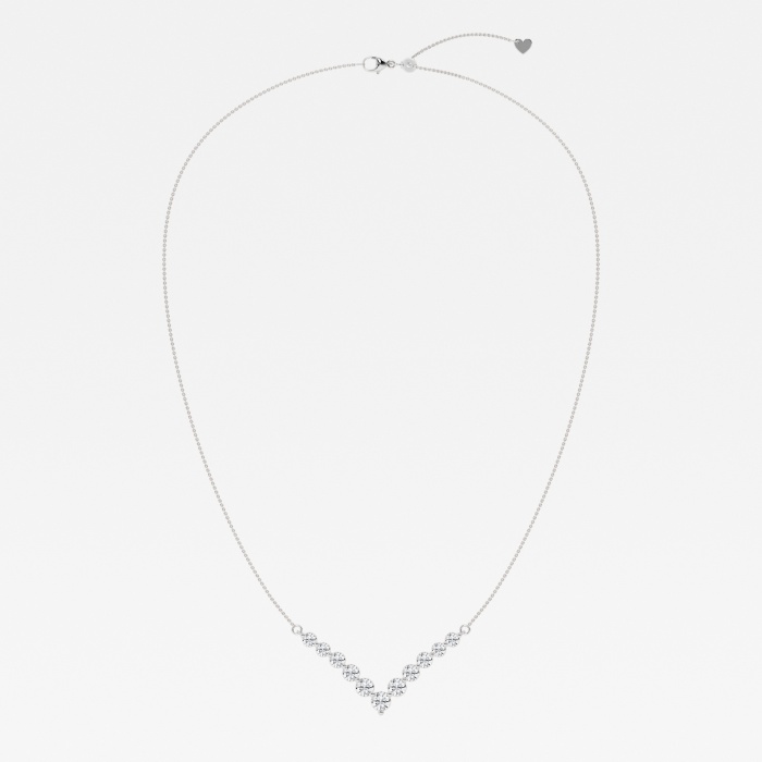 2 1/6 ctw Round Lab Grown Diamond Chevron Fashion Necklace