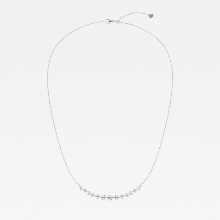 2 ctw Round Lab Grown Diamond Curved Center Fashion Necklace
