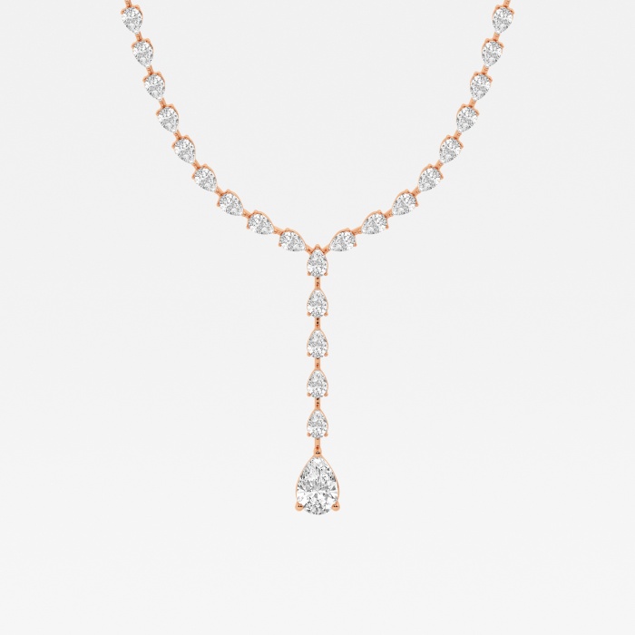 Badgley Mischka 17 ctw Pear Lab Grown Diamond Lariat Tennis Necklace