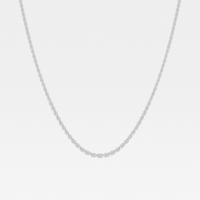 17 1/3 ctw Oval Lab Grown Diamond East West Tennis Necklaces