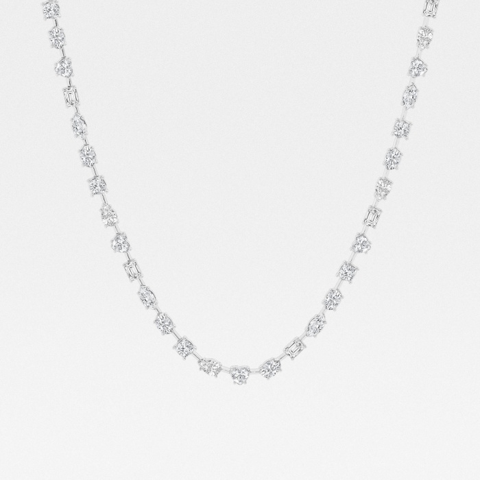 15 1/4 ctw Multi-Shape Lab Grown Diamond Tennis Necklace