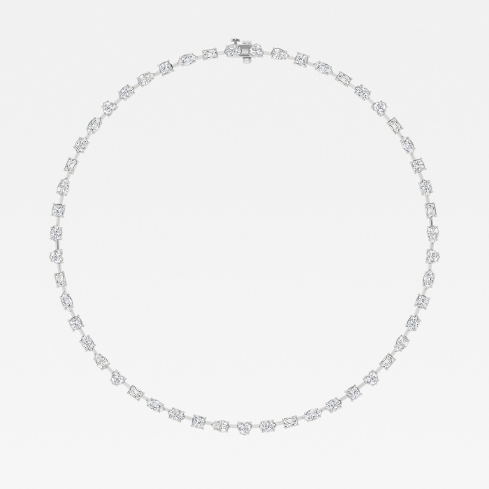 15 1/4 ctw Multi-Shape Lab Grown Diamond Tennis Necklace
