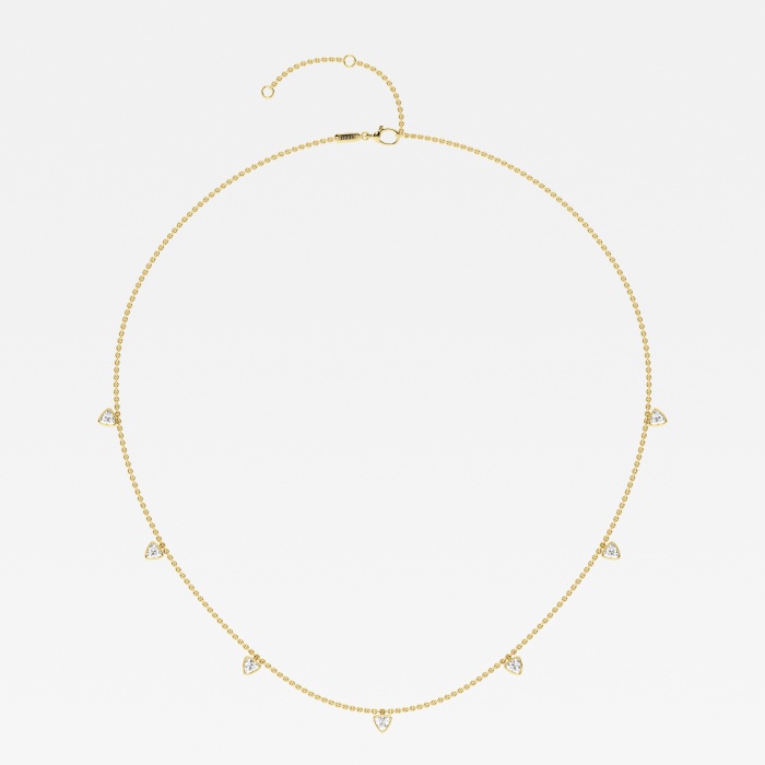 näas Romancing 1 2/5 ctw Trillion Lab Grown Diamond Dangle Fashion Necklace with Adjustable Chain