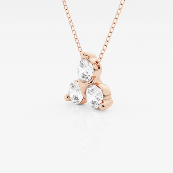 1 ctw Round Lab Grown Diamond Three Stone Fashion Pendant with Adjustable Chain
