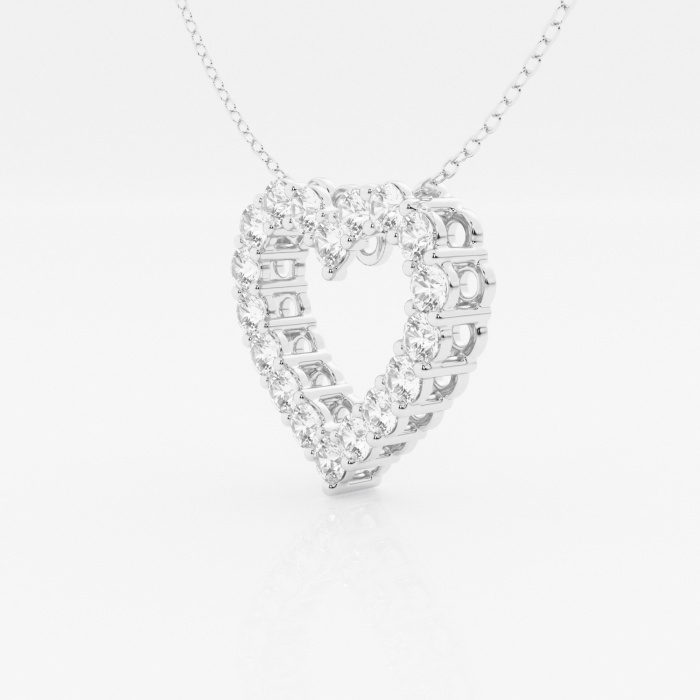 1 1/2 ctw Round Lab Grown Diamond Heart Pendant with Adjustable Chain