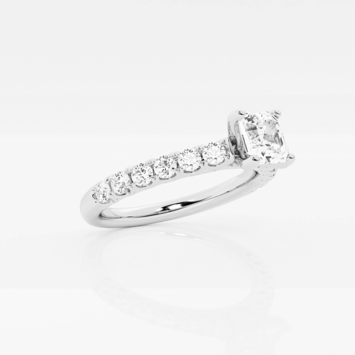 1 1/4 ctw Asscher Lab Grown Diamond Royal Crown Engagement Ring