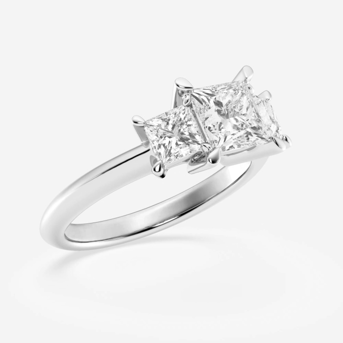 2 ctw Princess Lab Grown Diamond  Three Stone Ring