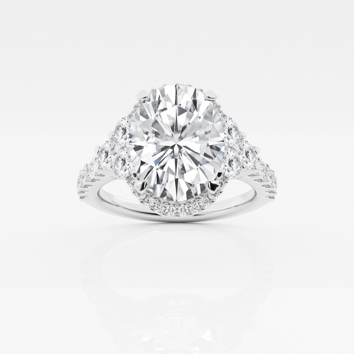 Badgley Mischka 4 1/10 ctw Oval Lab Grown Diamond Halo Engagement Ring