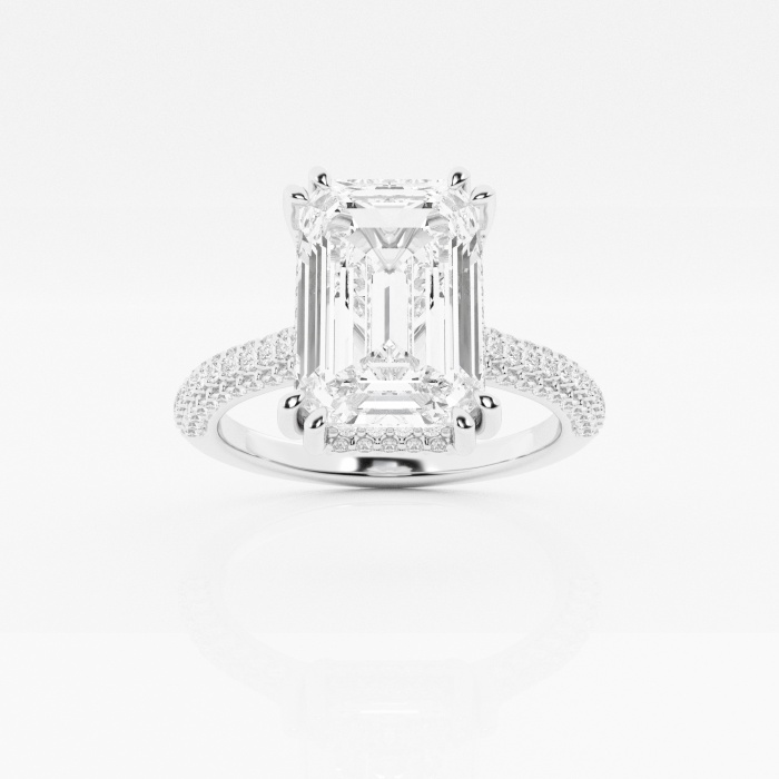 Badgley Mischka 4 5/8 ctw Emerald Lab Grown Diamond Double Prong Halo Engagement Ring