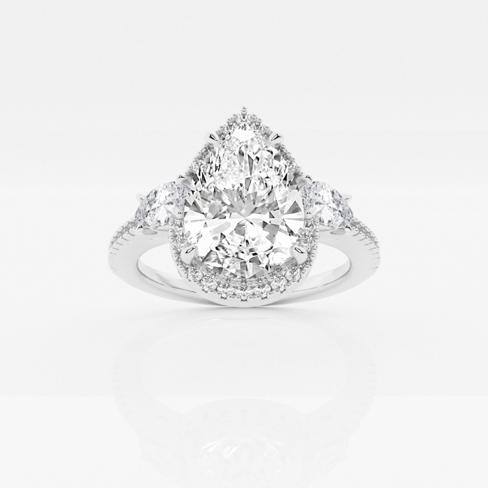 Badgley Mischka 3 1/5 ctw Pear Lab Grown Diamond Halo Engagement Ring