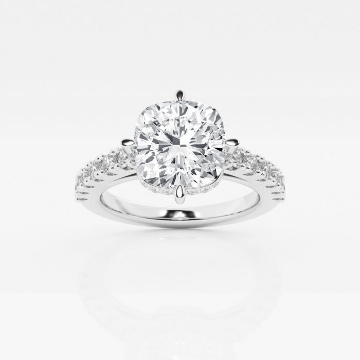 Badgley Mischka 4 1/10 ctw Cushion Lab Grown Diamond Hidden Halo Engagement Ring
