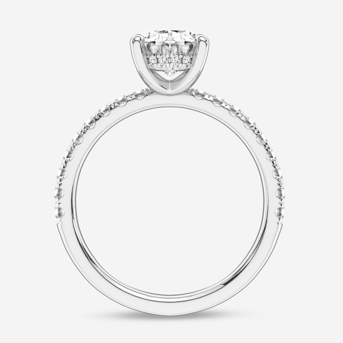 2 2/5 ctw Oval Lab Grown Diamond Hidden Halo Engagement Ring