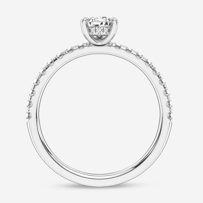 7/8 ctw Pear Lab Grown Diamond Hidden Halo Engagement Ring