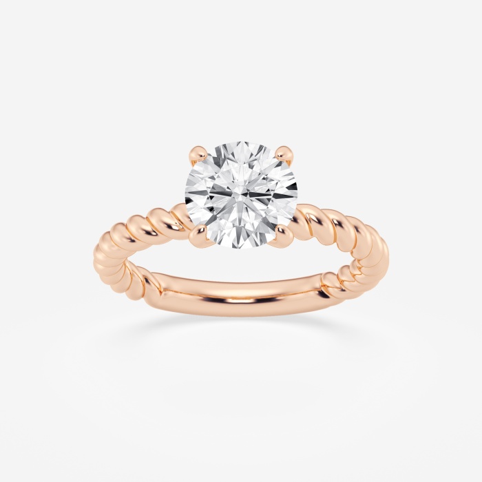 2 ctw Round Lab Grown Diamond Twist Solitaire Engagement Ring