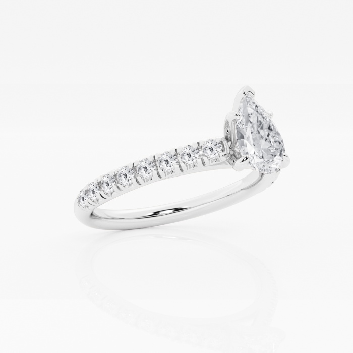 1 1/8 ctw Pear Lab Grown Diamond French Pave Engagement Ring