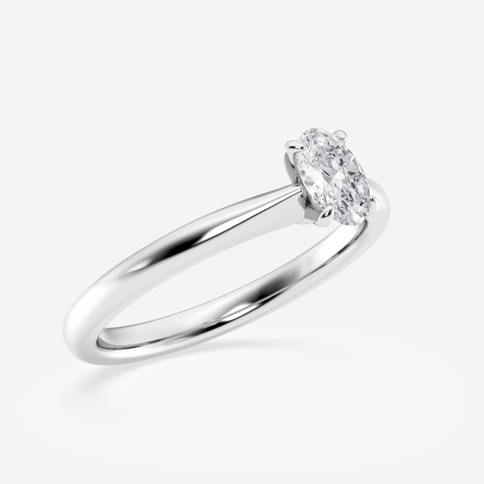 1/2 ctw Oval Lab Grown Diamond Petite Solitaire Engagement Ring